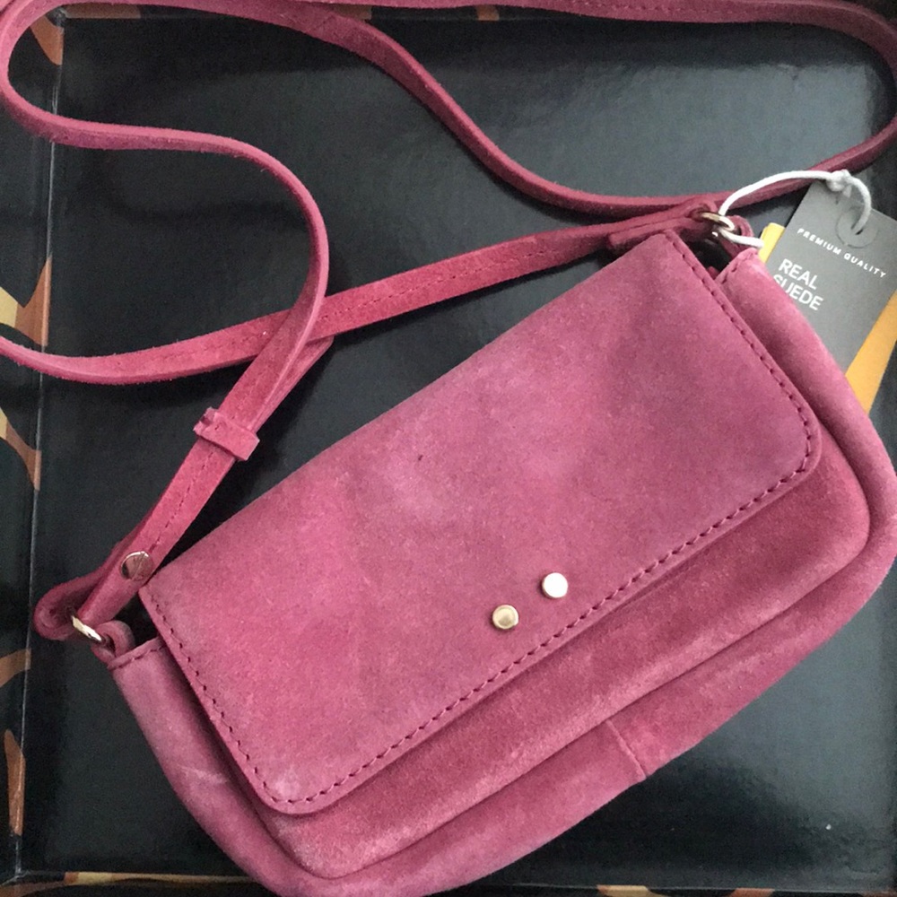 Pink suede bag